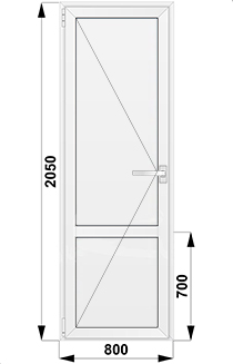 Пластиковые уличные глухие одностворчатые входные двери 800x2050